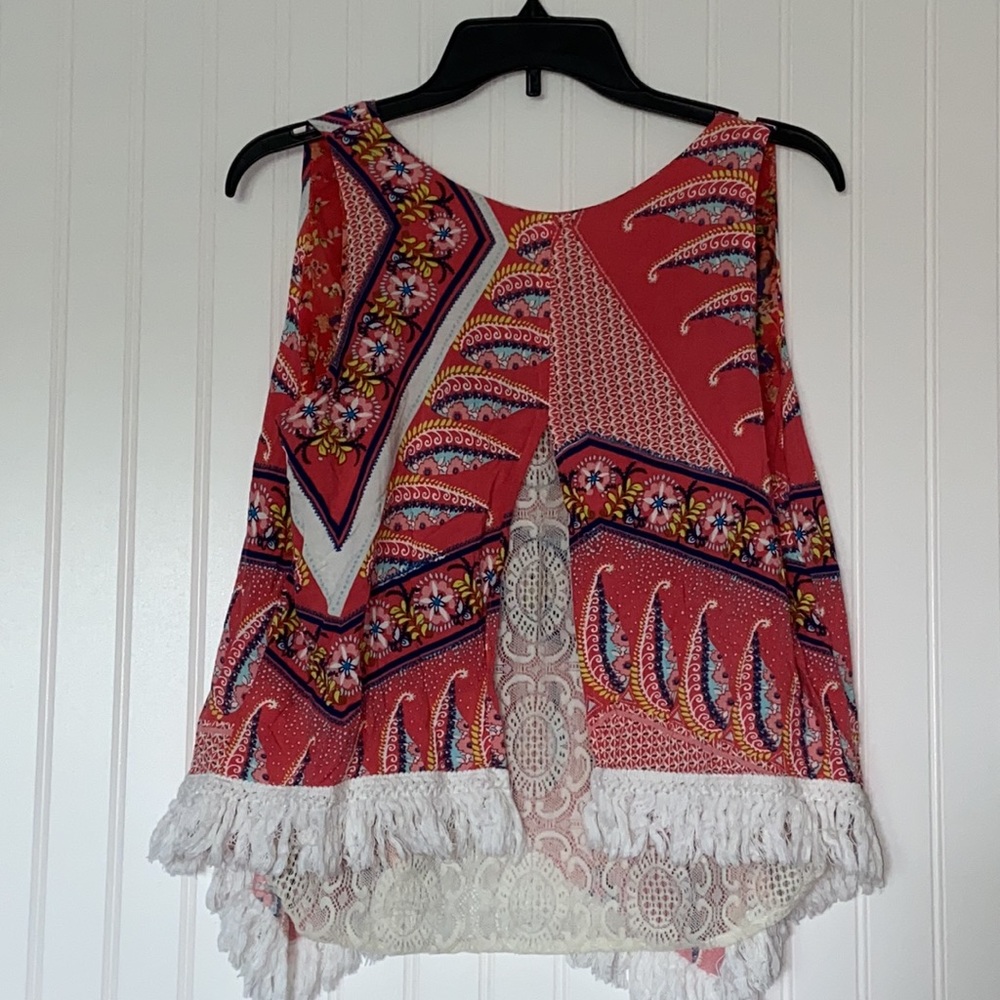 3/$25 Ivy Jane Pink Boho Lace Tank Top Size S - Picture 5 of 5